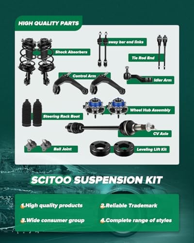 4-PC SET Suspension Kit For Dodge Ram 1500 For Ram 1500 Front Outer Tie Rod