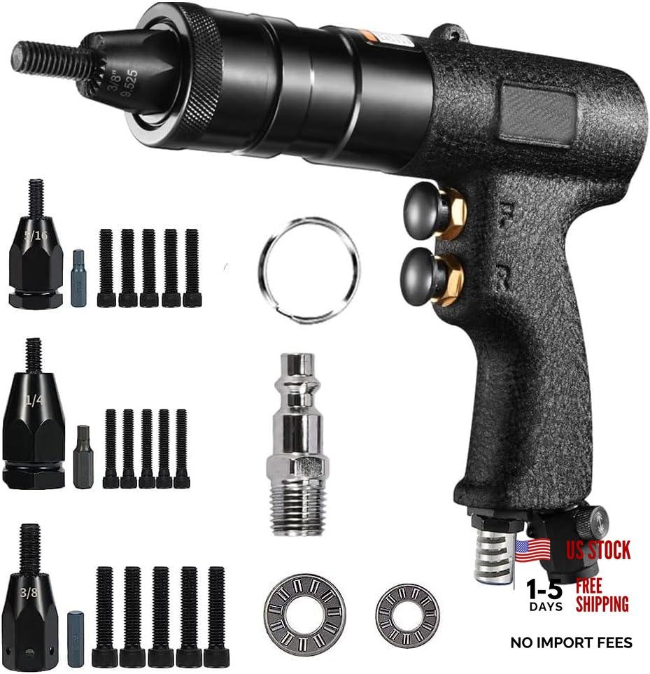 Pneumatic Rivet Nut Gun Tool, 1/4, 5/16, 3/8 inch 804 (1/4, 5/16, 3/8 inch)