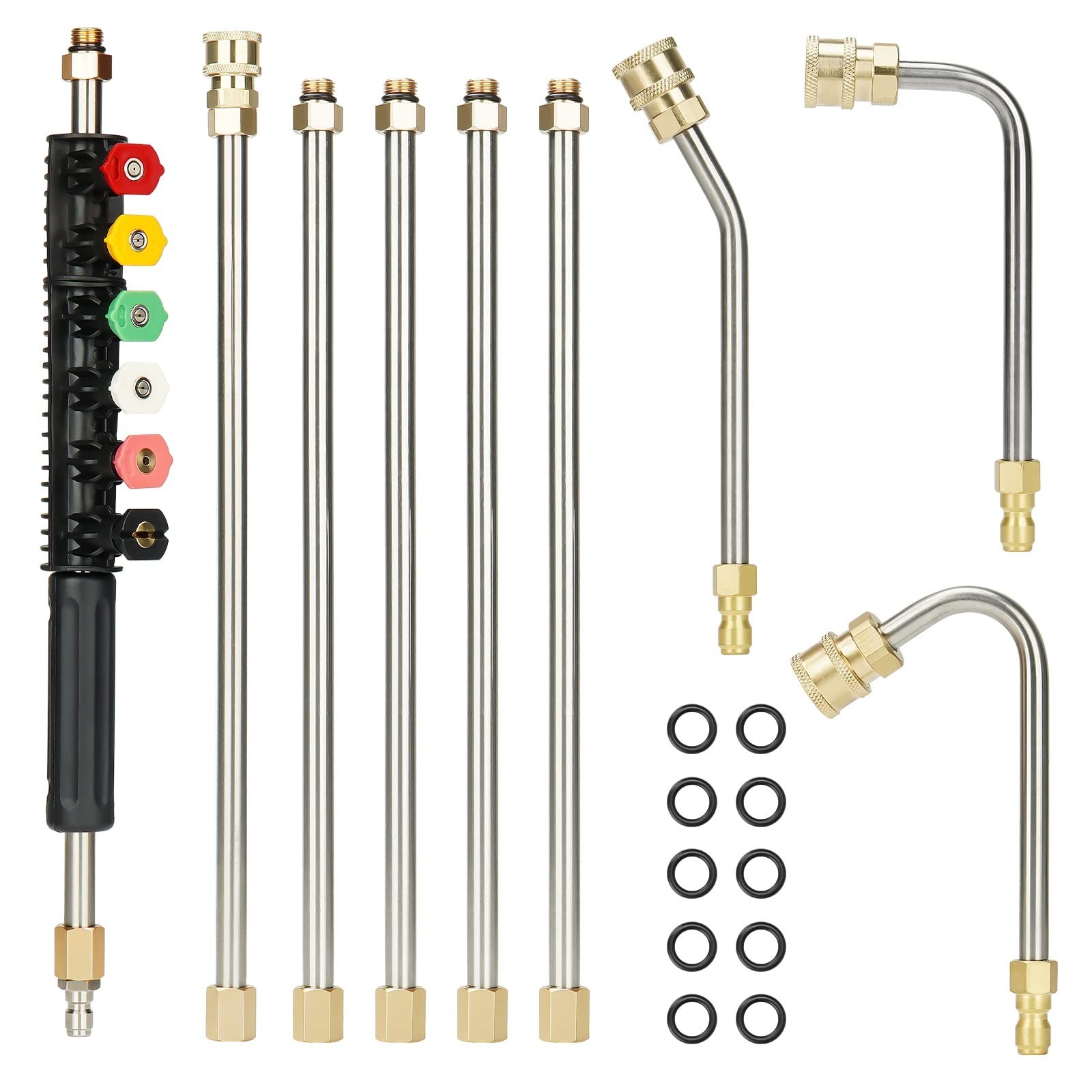 Pressure Washer Extension Wand Set Power Washer Lance with Spray Nozzle Tips,...