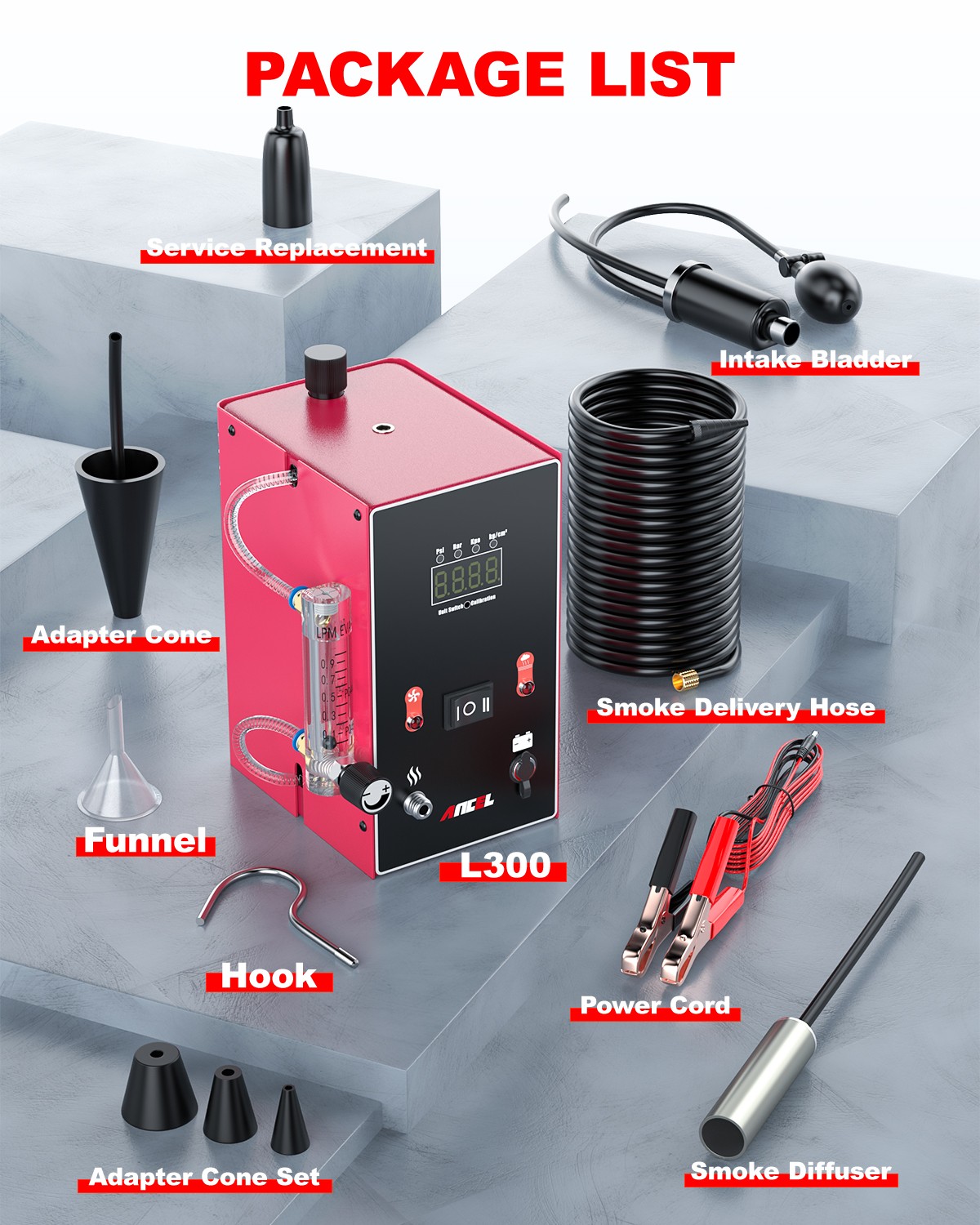 Ancel L300 EVAP Smoke Machine Leak Detector Tester With Adjustable Flow Meter US