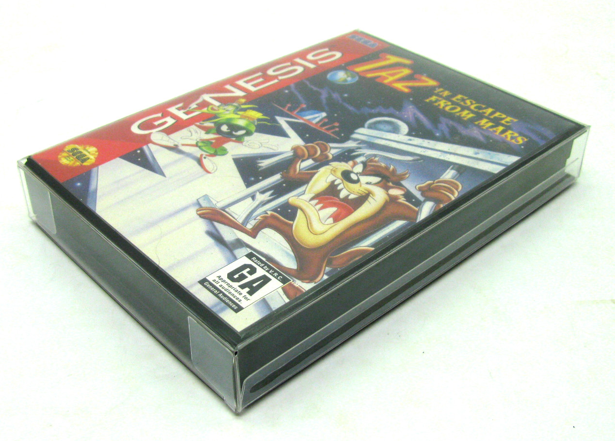 10x Clear Plastic Protective Box Protector Sleeve Case For Sega Genesis Cib Game