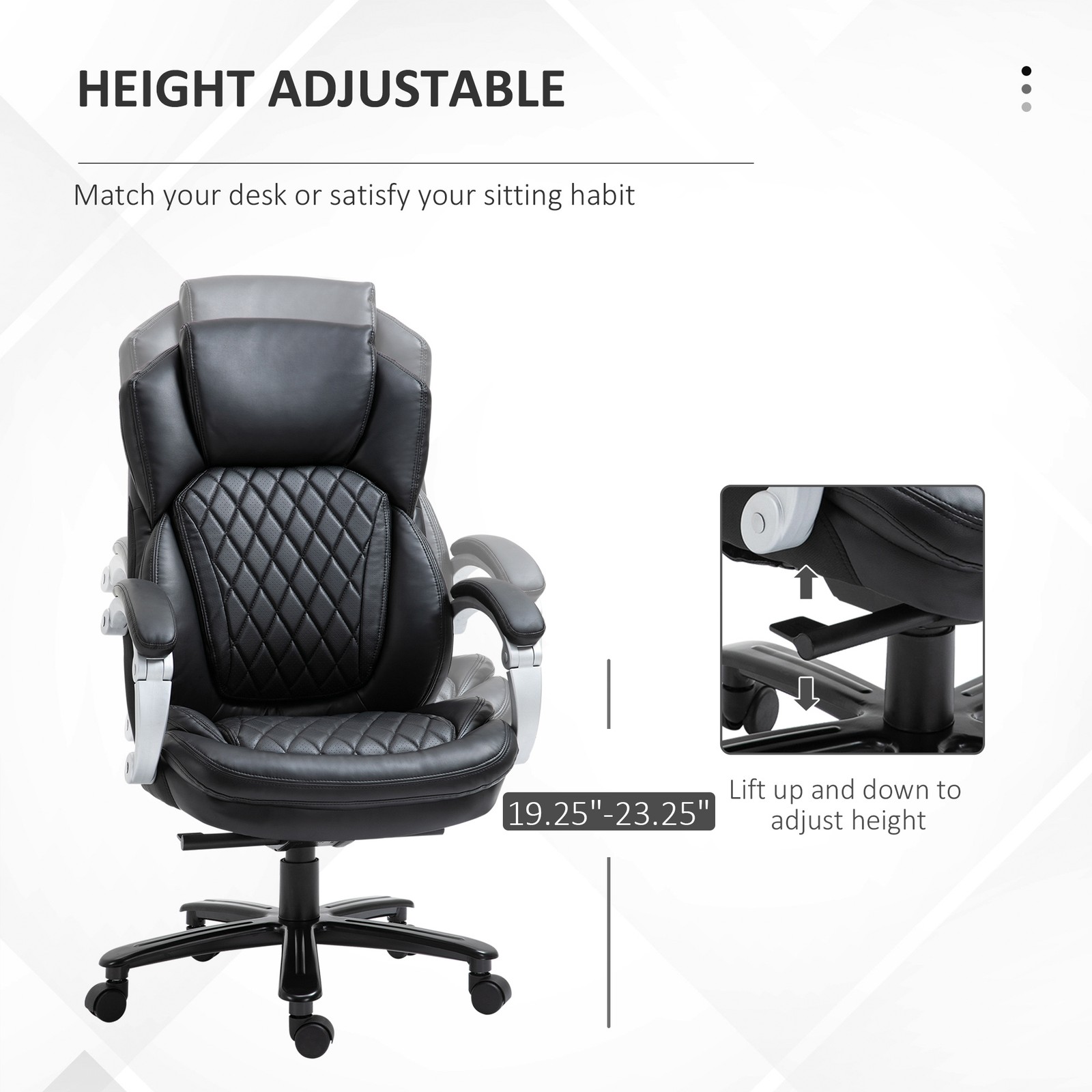 Big and Tall Executive Office Chair with Wide Seat