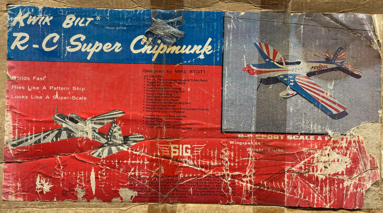 SIG 64" Kwik Bilt R-C Super Chipmunk RC Airplane Kit