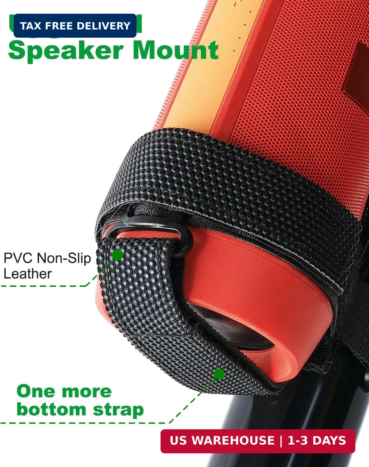 Portable Speaker Mount, Waterproof Speaker Strap for Bluetooth Wireles