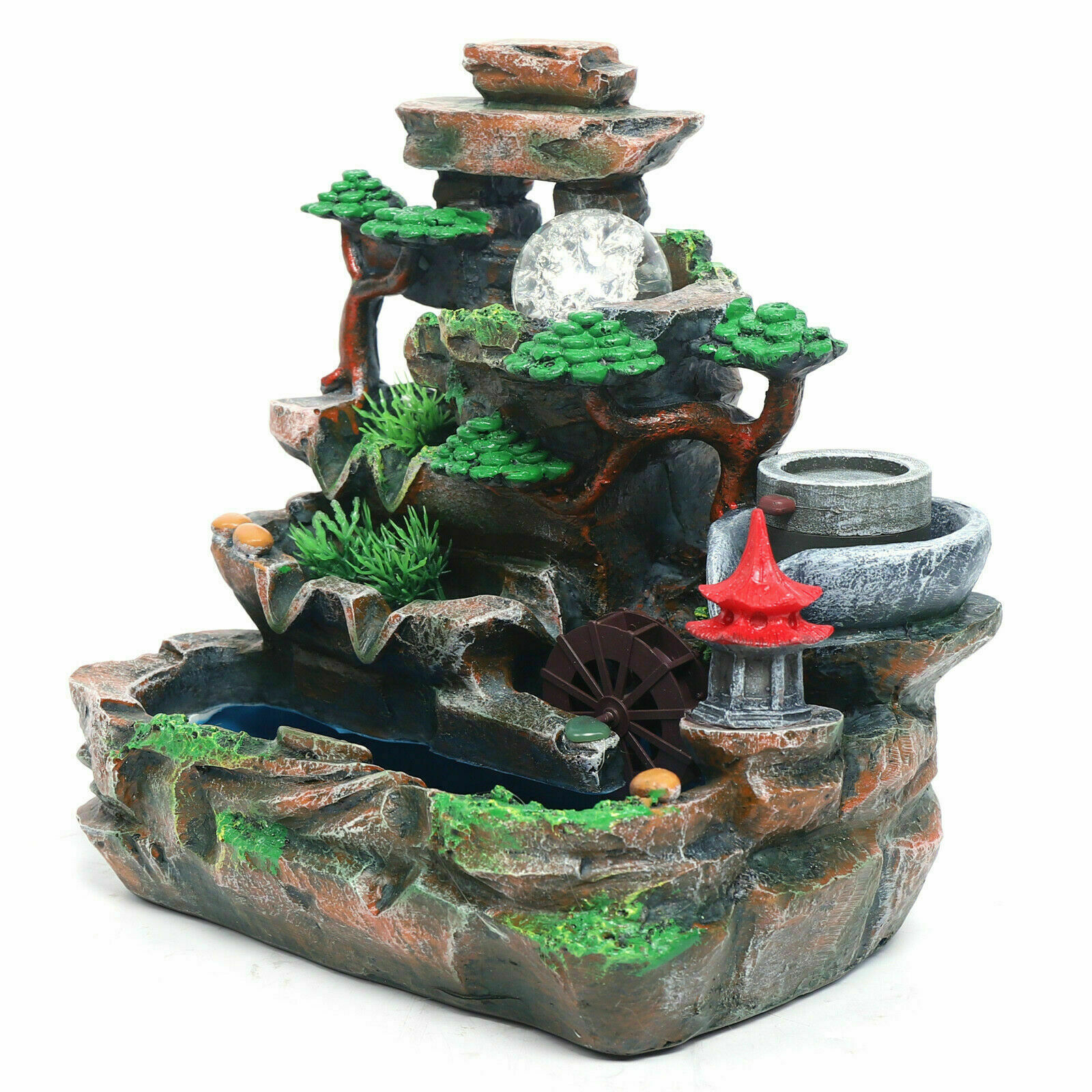 Indoor Rockery Fountain Goldfish Waterfall Feng Shui Water Sound Desktop Decor