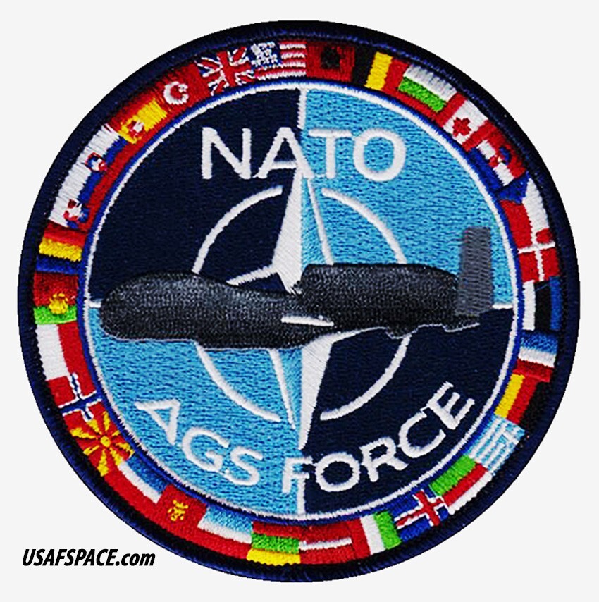 NATO AGS Alliance GROUND SURVEILLANCE FORCE-RQ-4D-GLOBAL HAWK- USAF VEL PATCH