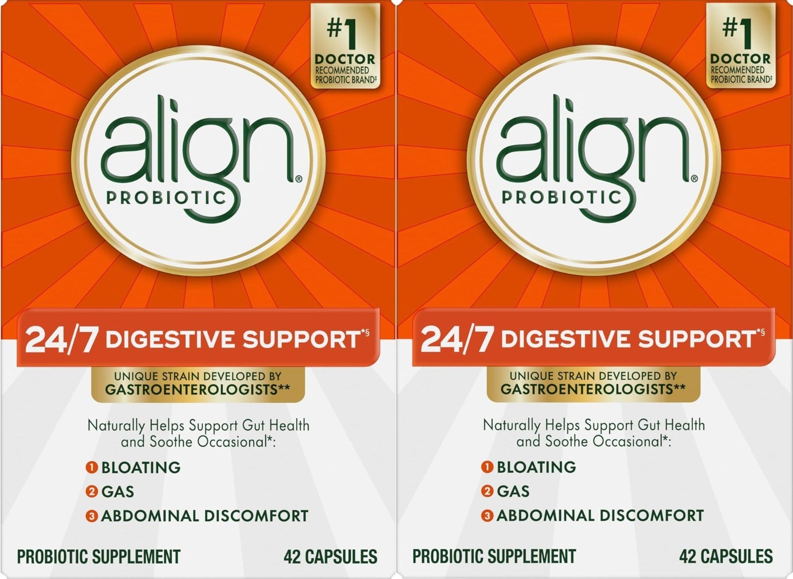 2 X ALIGN PROBIOTIC - DIGESTIVE SUPPORT - 42 X 2 = 84 CAPSULES - EXP. 8/2027