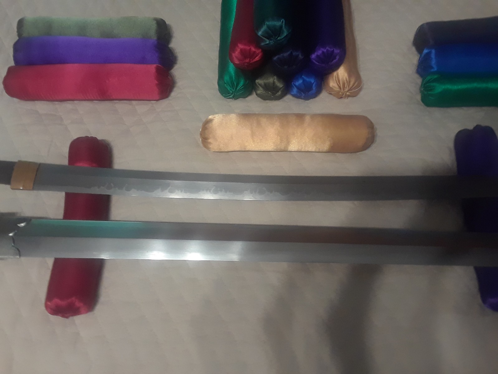 Handmade Japanese-Style Satin Makura (Sword Pillows)