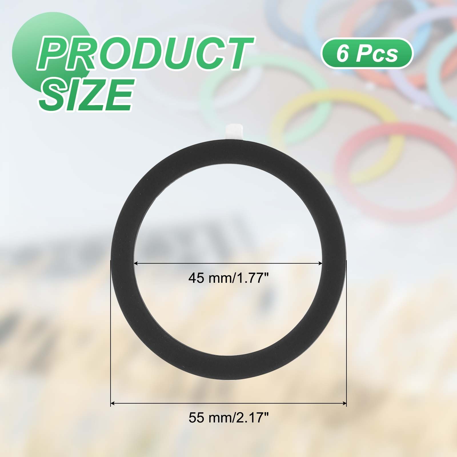 Universal Round Magnetic Adapter Ring, 6 Pcs Sticker Ring, Black