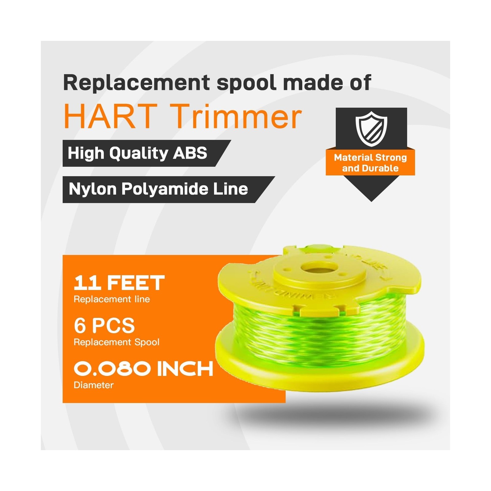 7Pack .080" String Pre-Wound Spool Compatible with Hart Auto-Fe... FAST USA SHIP