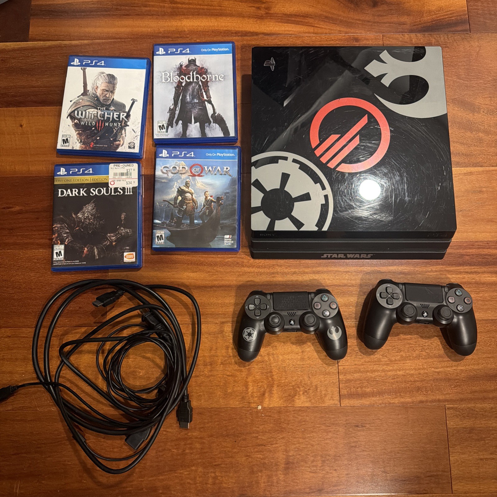 Sony PlayStation 4 Star Wars Edition With 4 Games  2 controllers