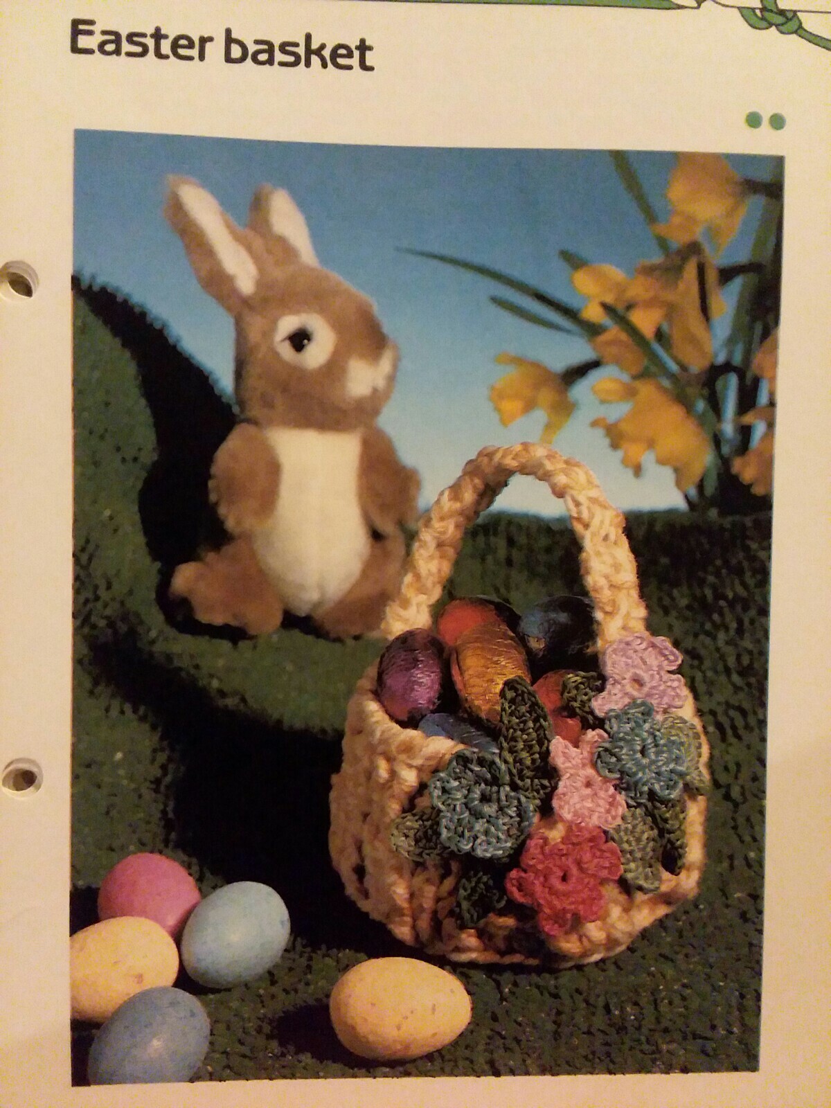 Easter Basket crochet PATTERN INSTRUCTIONS FREE SHIPPING