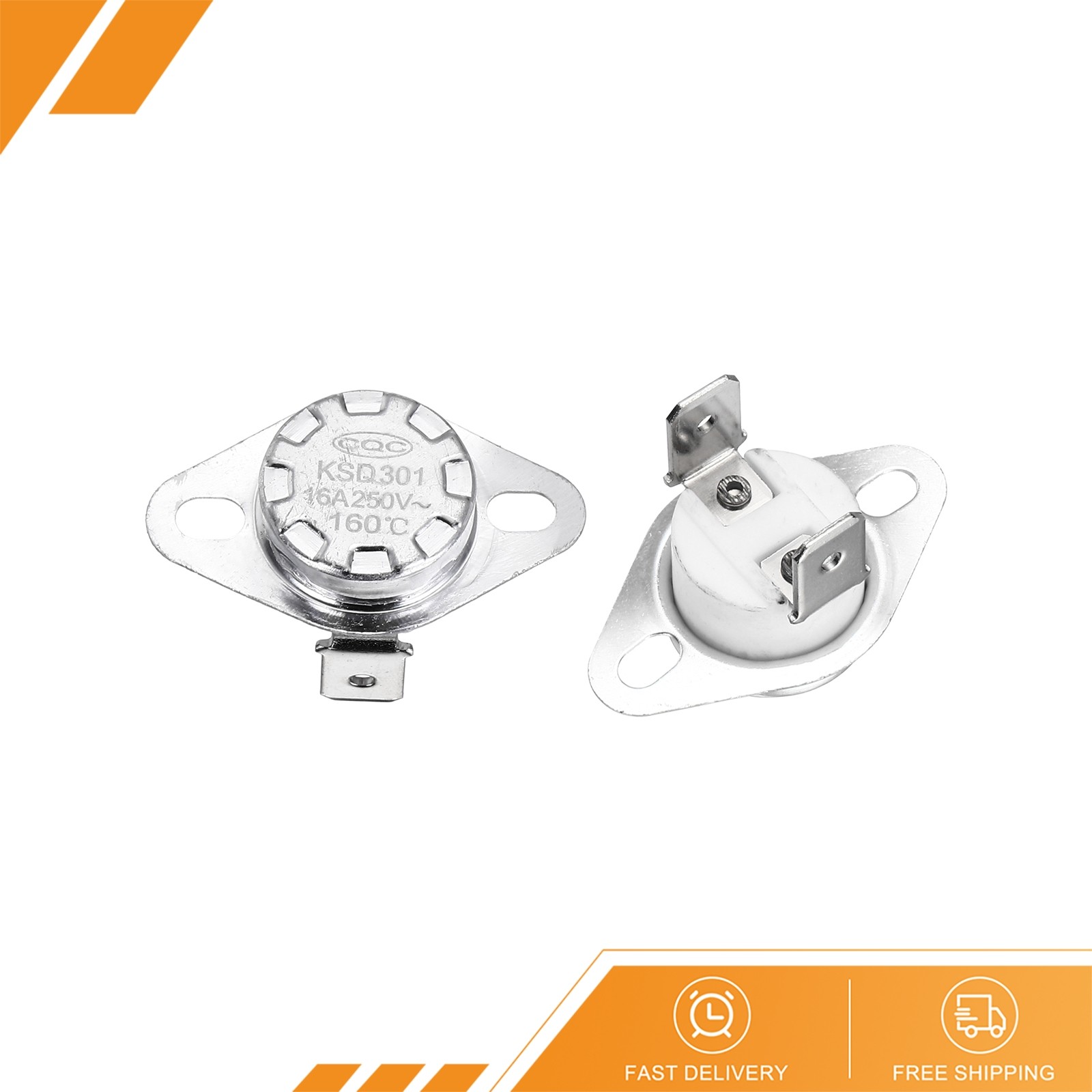 2 x KSD301 Thermostat 160℃/320°F 16A  N.C Temperature Switches