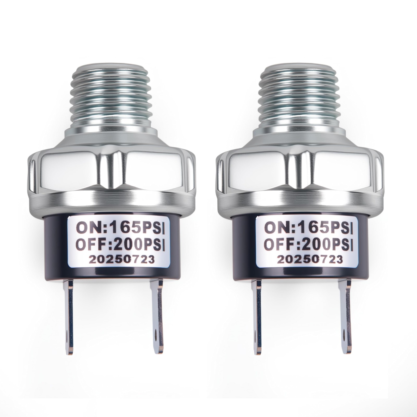 2 PCS 165200 PSI Air Pressure Switch 1/4 NPT Train Horn Compressor 12V 24V