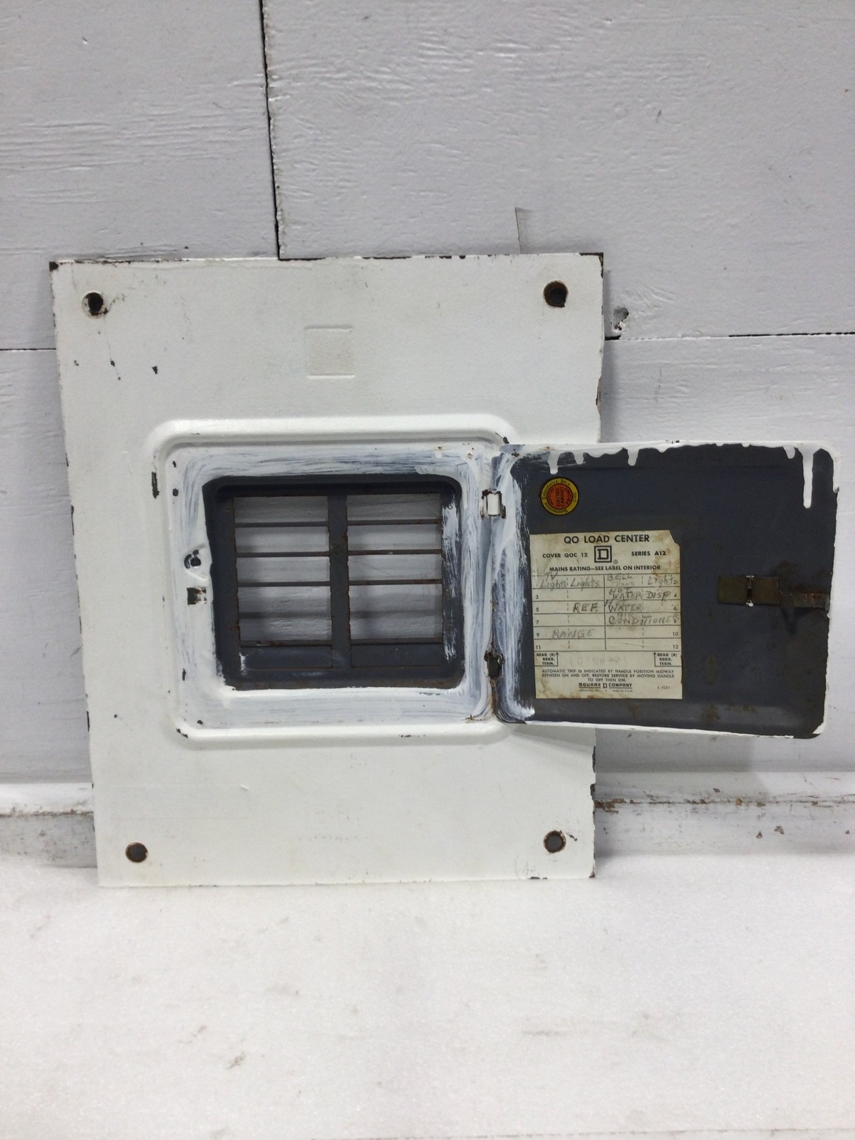 Square D QOC12 12 Space Load Center Cover Only 15 1/2" X 12 3/4" - Cosmetic Flaw