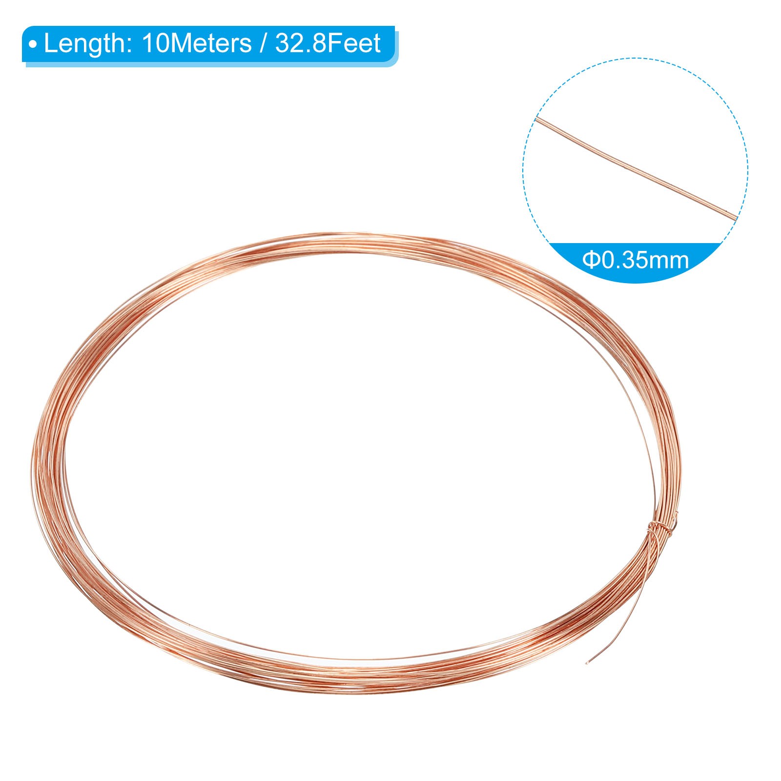 32.8Ft Solid Bare Copper Wire 28 Gauge 99.9% Pure Copper Wire Soft Beading Wire