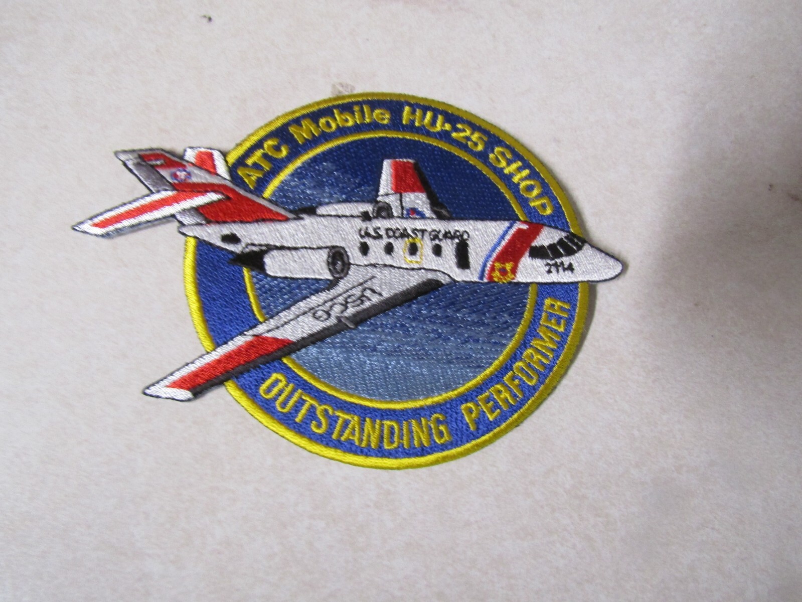 MILITARY PATCH OLDER US COAST GUARD ATC MOBILE HU-25 SHOP OUTSTANDING PERFORMER
