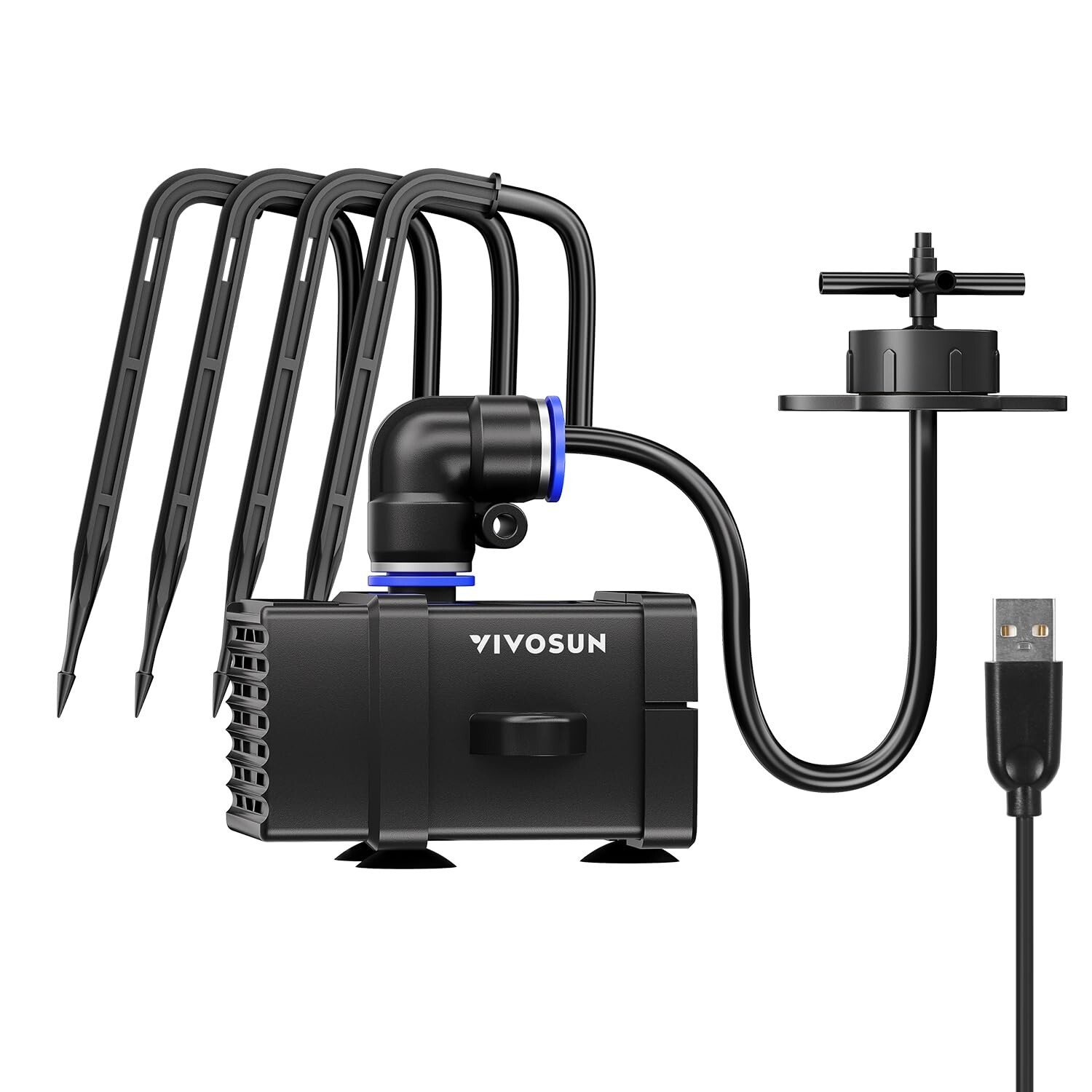 VIVOSUN FlexFeed Drip Irrigation Kit,Irrigation System w/ Pump & 4 Drip Emitters