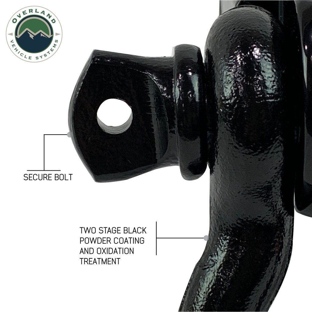 Overland Vehicle Systems 19109901 Hitch D-Ring Receiver Mount Recovery Shackle