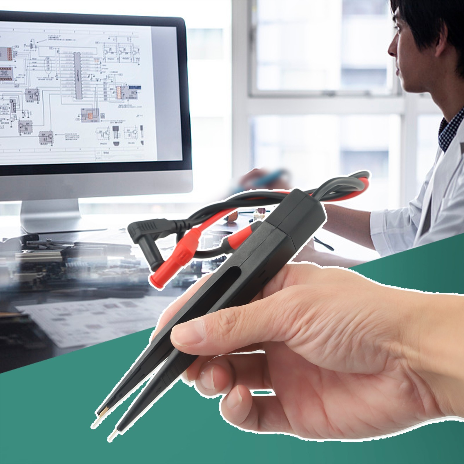 1 ?? Chip Test Clip Probe Tweezers Patch For Capacitance Inductance
