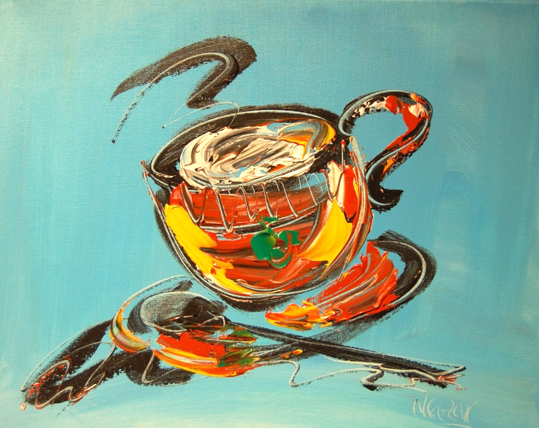 COFFEE TIME   by Kazav   Painting Stretched Canvas S5huvftru
