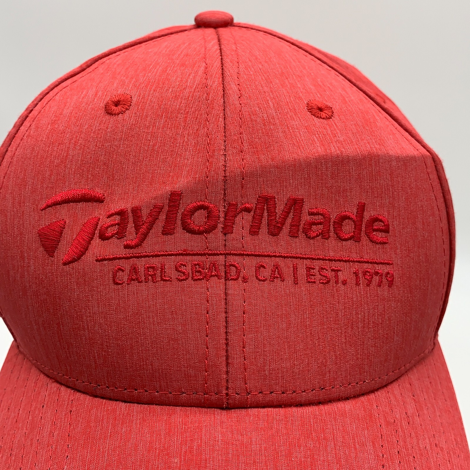 Taylor Made Golf Hat Cap Adjustable Red Creased Front Driving Range