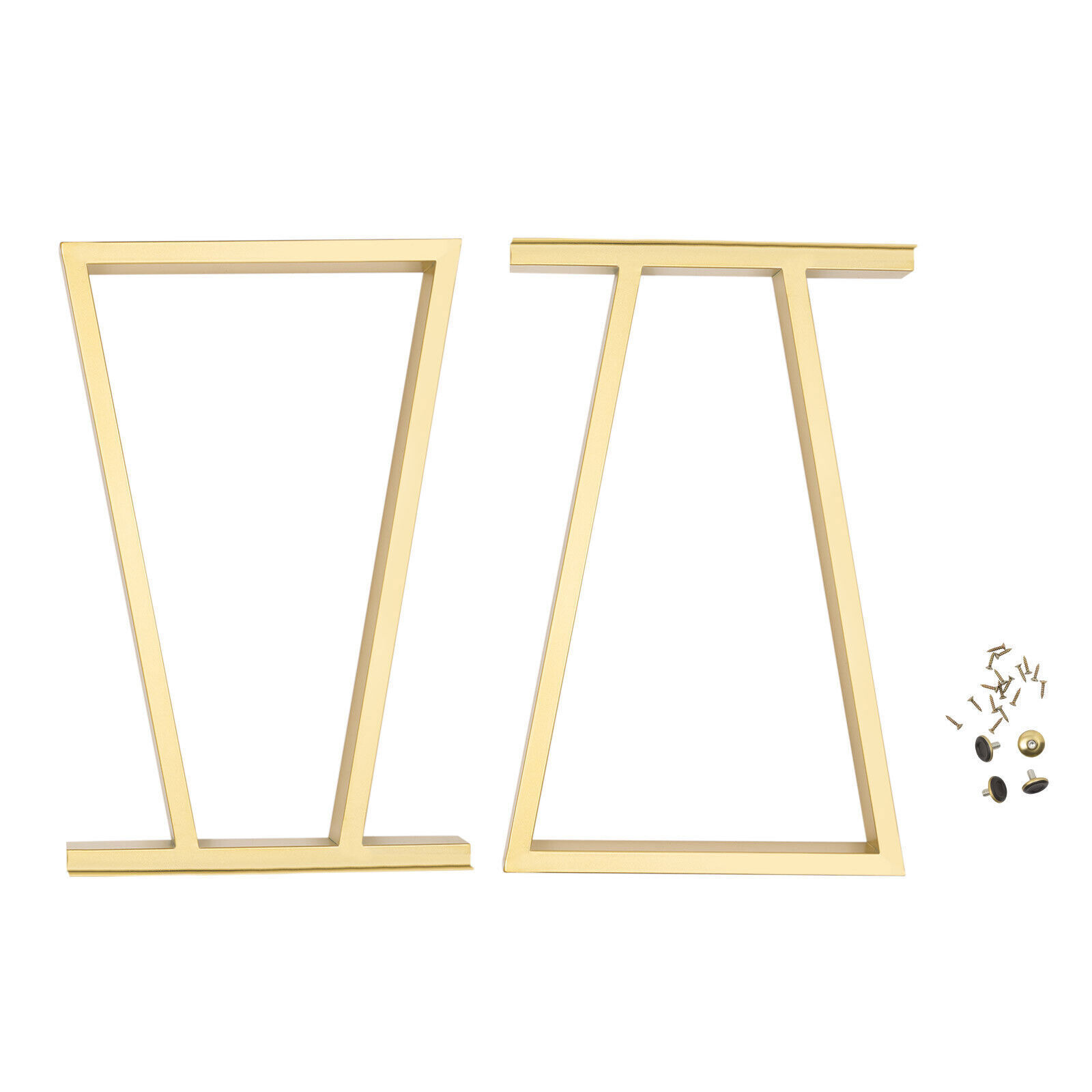 Pair 28 Inch Trapezoid Metal Gold Table Legs Furniture Legs Office Table Legs