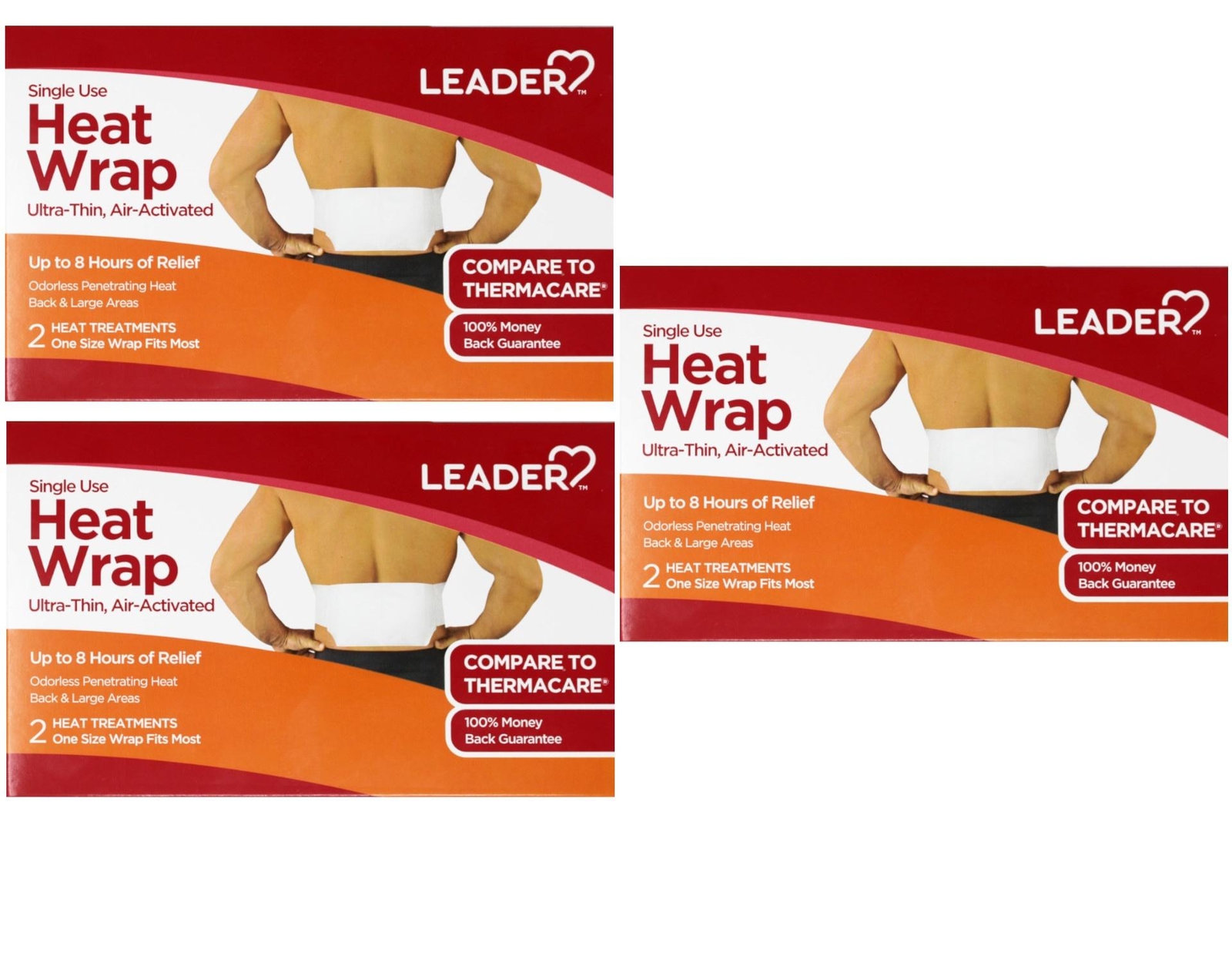 Leader Heat Wrap, Ultra-Thin, Air-Activated, Back & Large Areas, 2 ea - 3 Pack