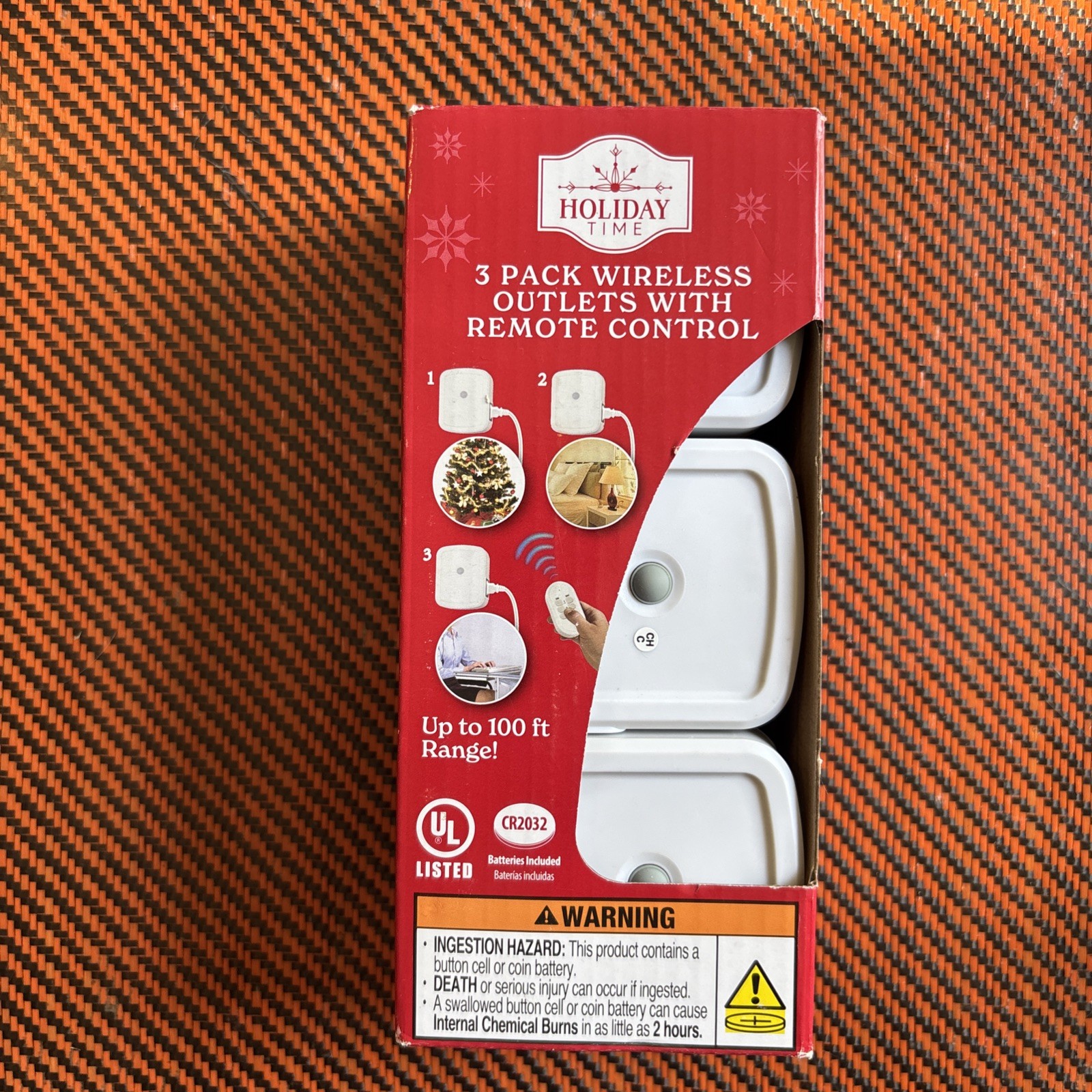 3PK Holiday Time Wireless Outlet and Remote with 100 Foot Range New Christmas