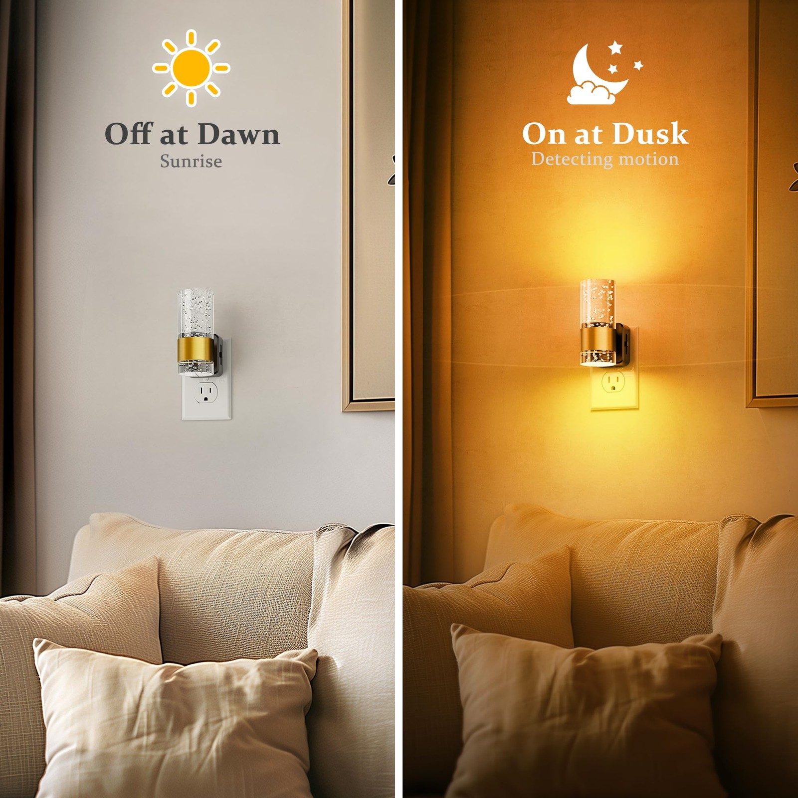 JandCase Night Light, Automatic Night Lights Plug into Wall, Dimmable LED Nig...