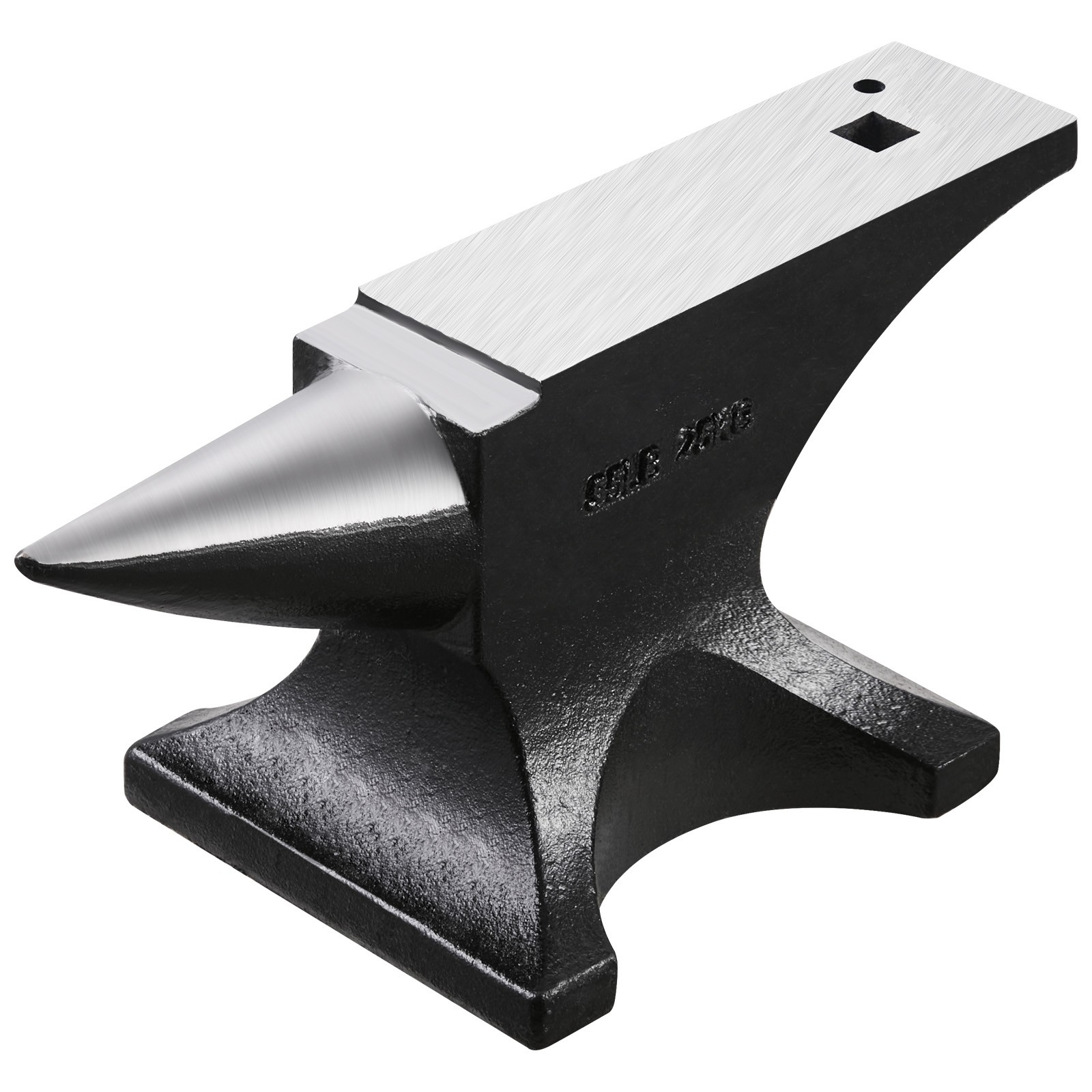 Uimoso 55lbs Cast Steel Single Horn Anvil with Rounded Horn for Metalworking