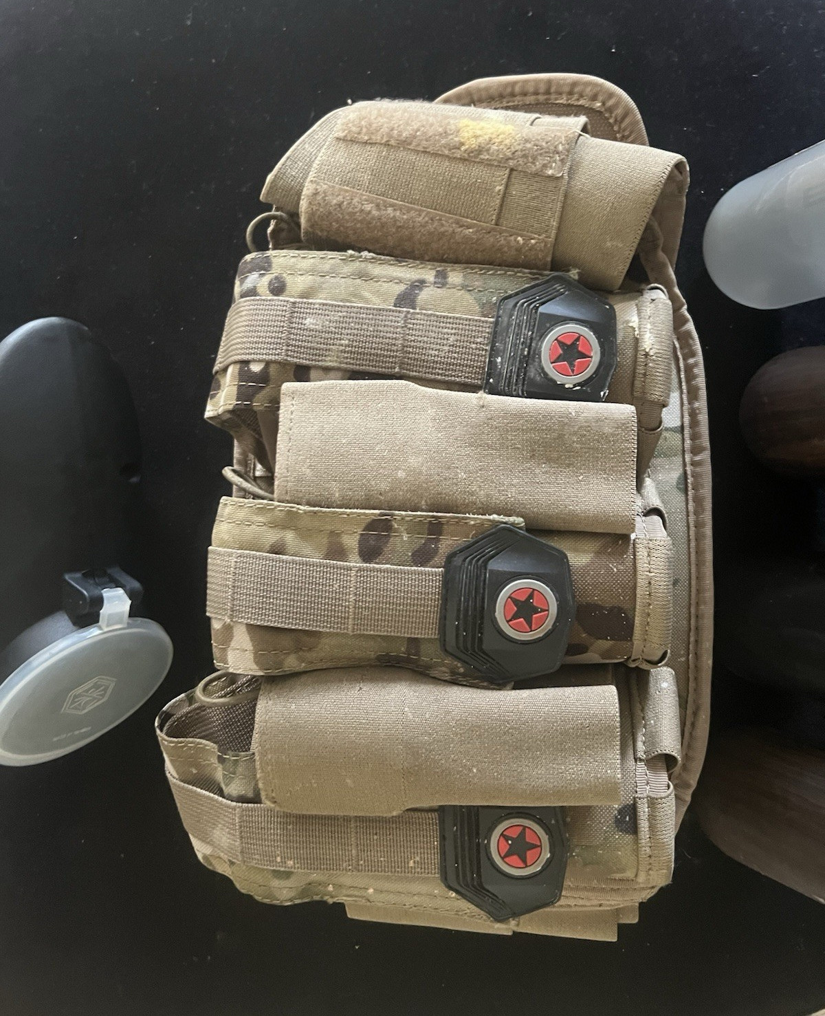 GI Sports Paintball Pod Pack Harness Belt 3+4 with 4 Pods Camo/Tan