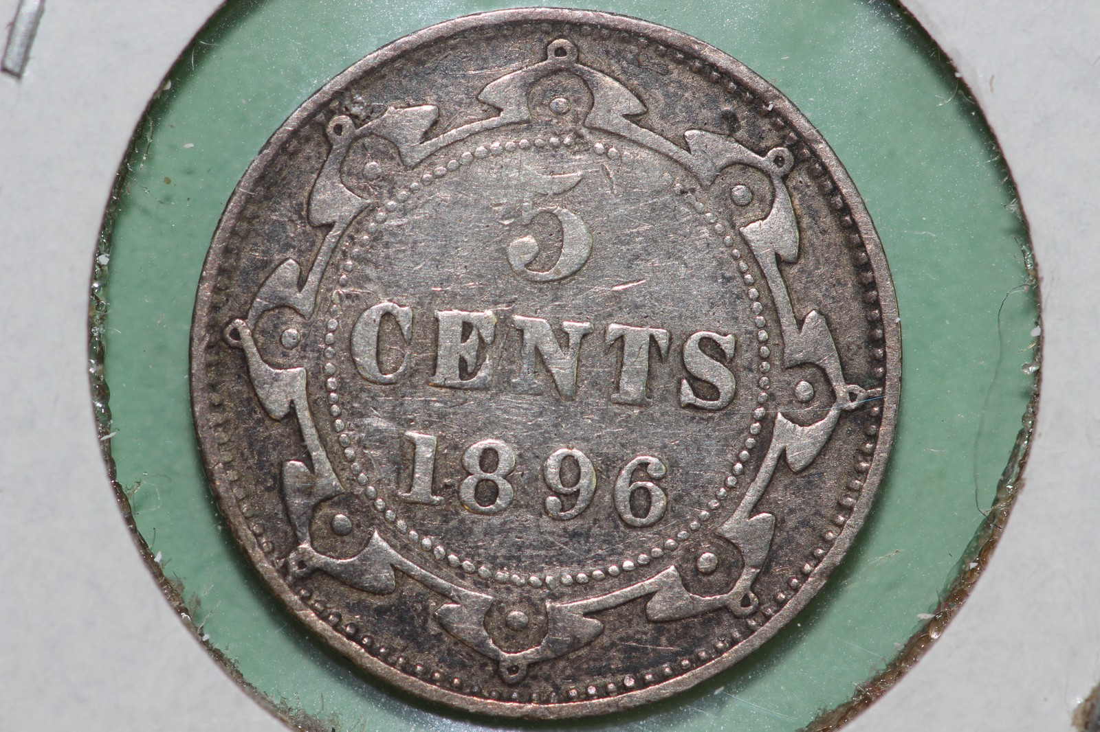 Grades Very Fine 1896 Canada Five (5) Cents Silver Coin (CA711)