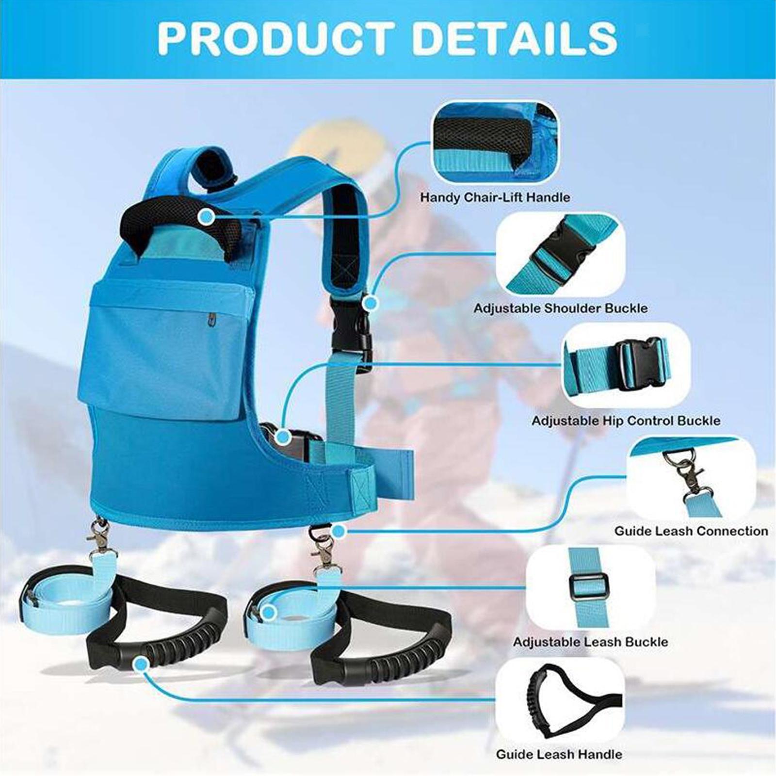 Kids Ski and Snowboard Harness with Handle Ski Shoulder Harness for Skating