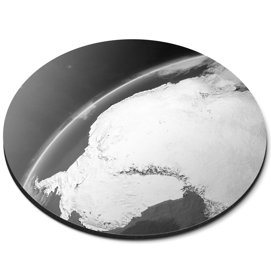 Round Mouse Mat (bw) - Antarctica From Space Planet Earth  #42483
