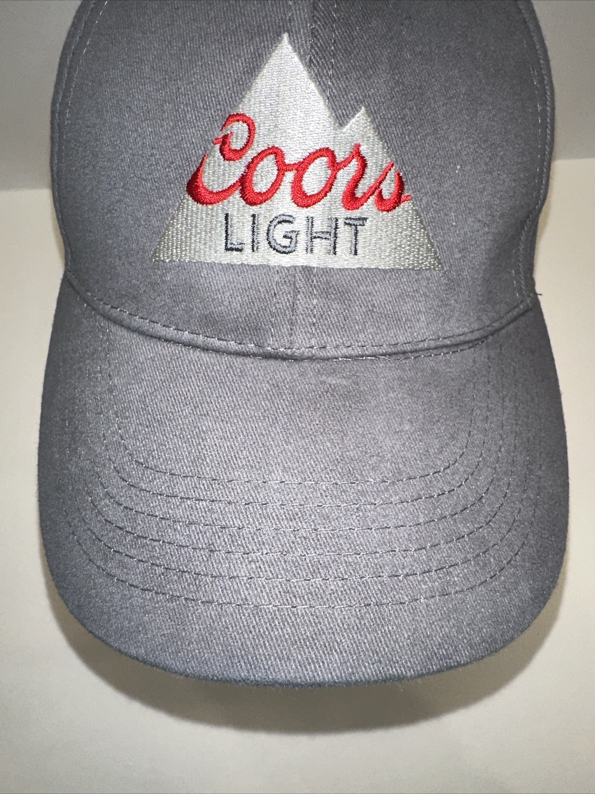 Coors Light Logo on Gray Hat Cap Snapback Suede front Fabric side back