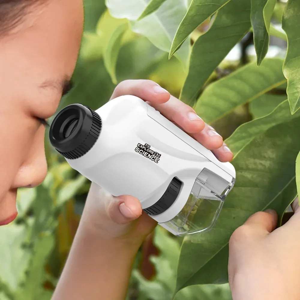 60-120x Handheld Microscope with LED Light Kids Science Tool