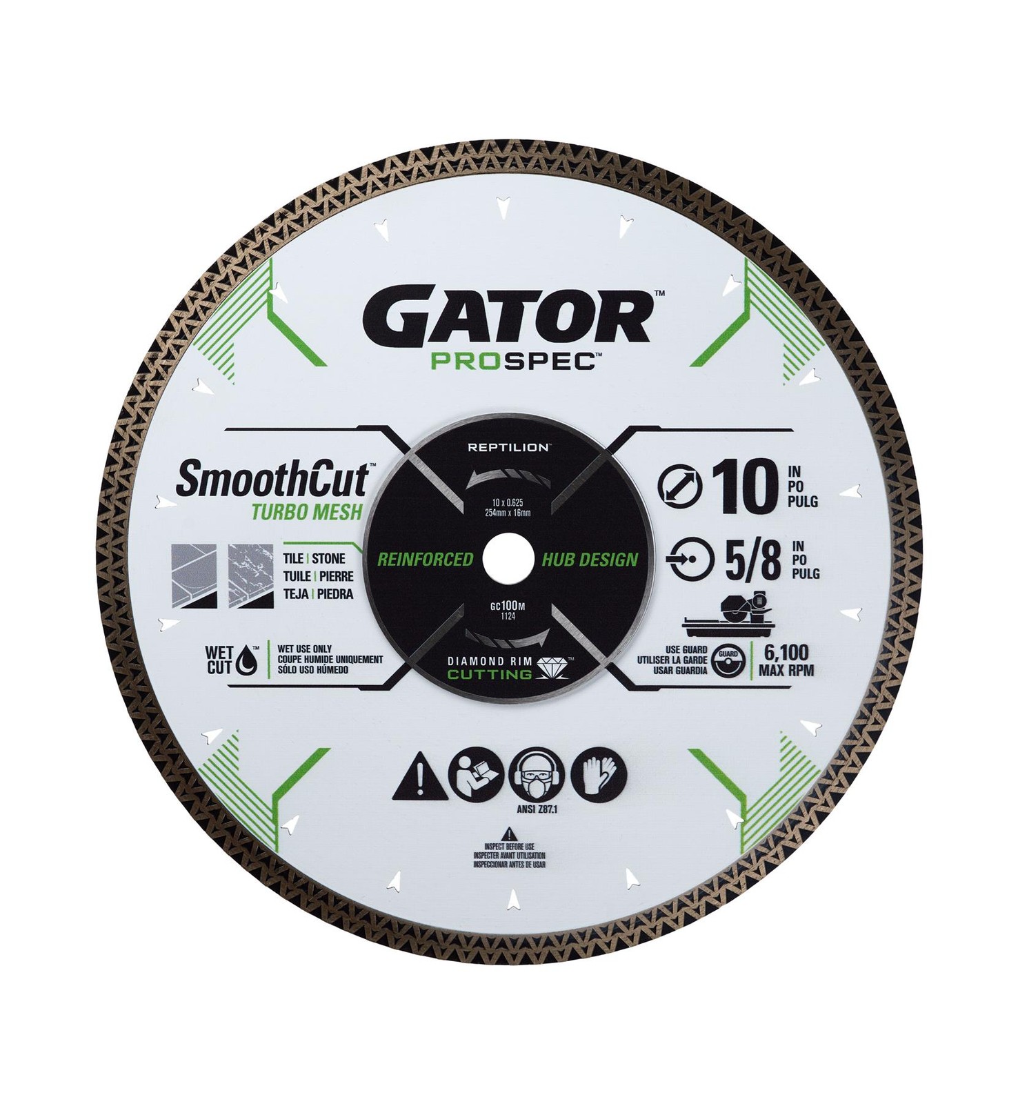 Gator 10" SmoothCut Turbo Mesh Diamond Cutting Blade- 397673