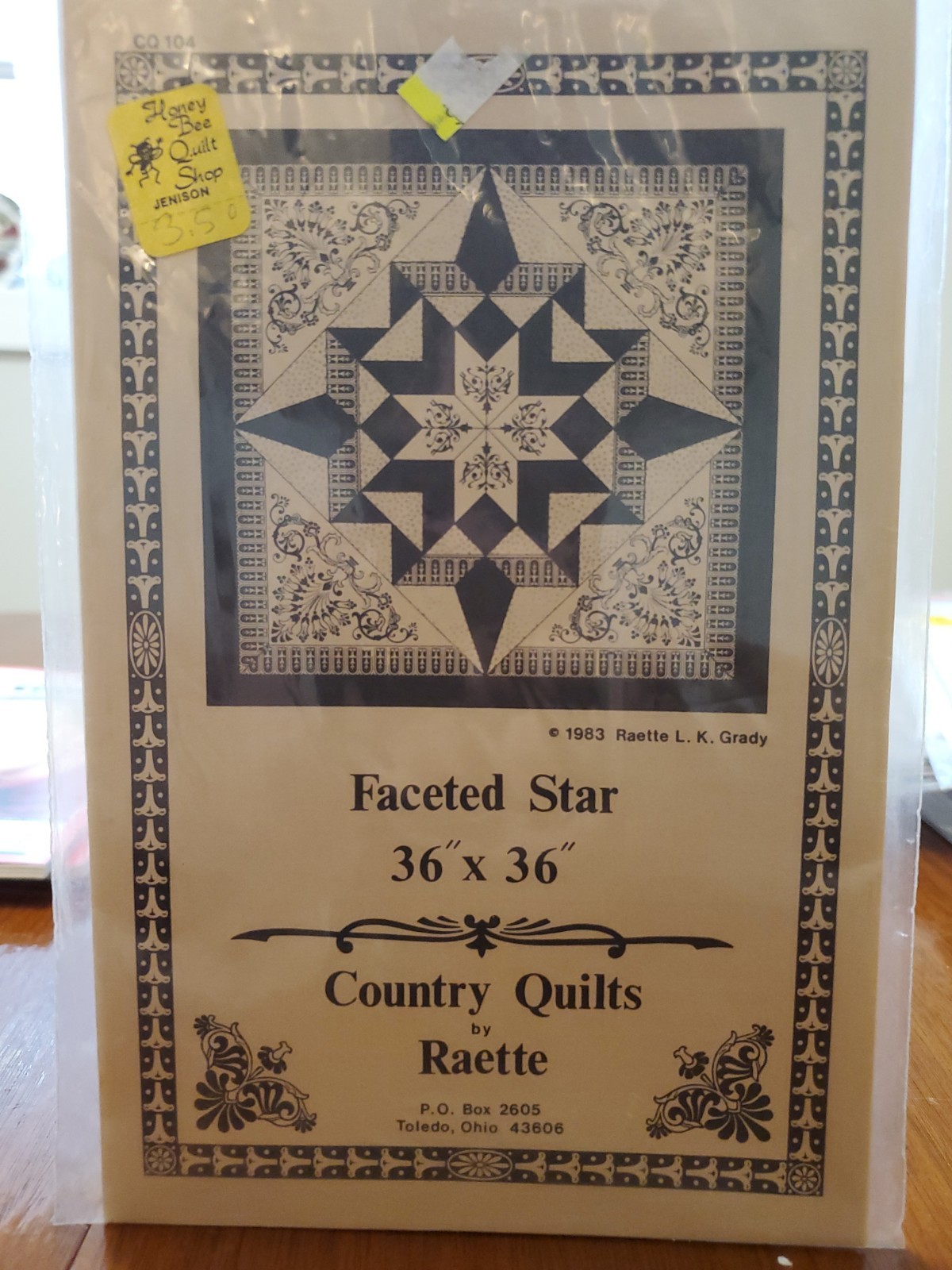 1983 Faceted Star WALLHANGING  QUILT PATTERN/INSTRUCTIONS & Template. Country.
