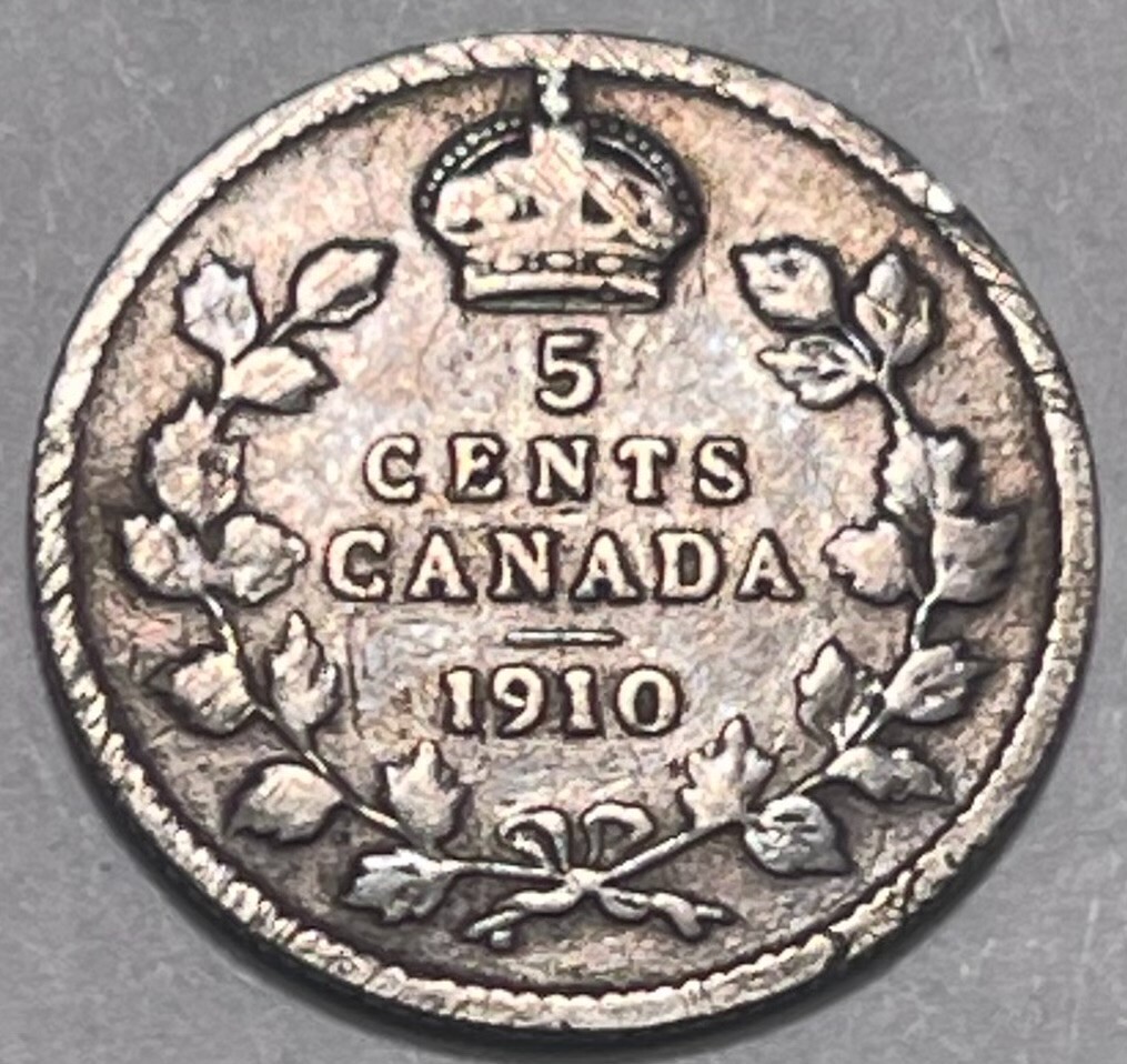 CANADA - Edward VII - Silver 5 Cents - 1910 - Km-13 - FREE USA Shipping!