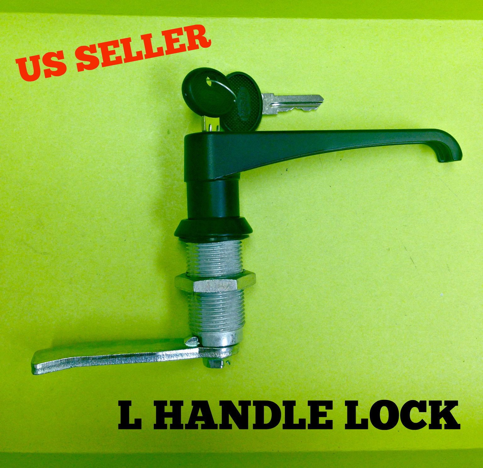 Lot of 2 L Handle Cam Lock Steel Black Coated Quarter turn Part #06411130120170