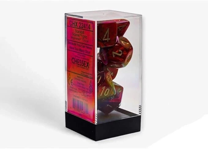 Chessex Mega-hedrals CHX 22414 Scarab Scarlet/Gold (Mega-hedral 7-Die Set) Red