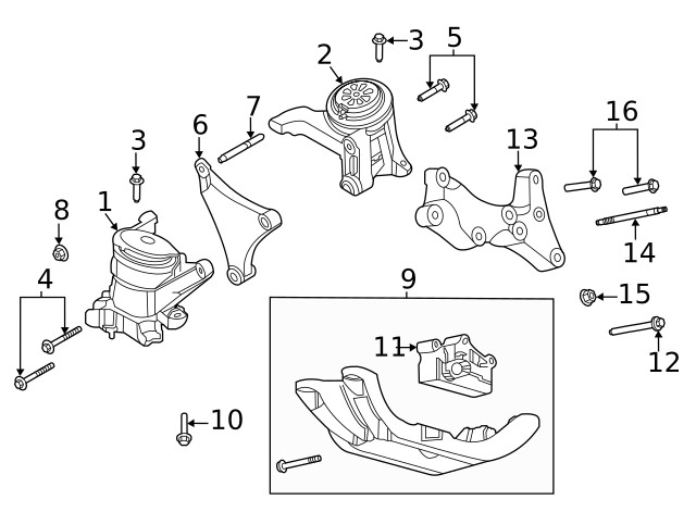 Genuine Ford Motor Mount Mount Bolt W720485-S439