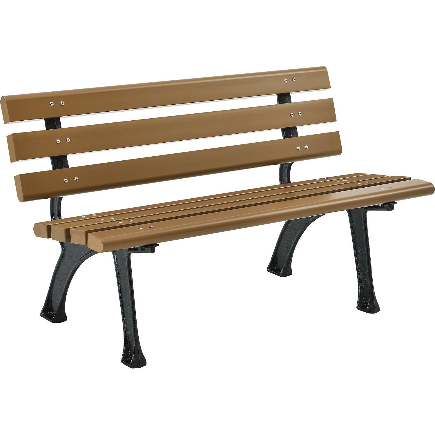 Global Industrial Park Bench With Backrest 4'L Tan