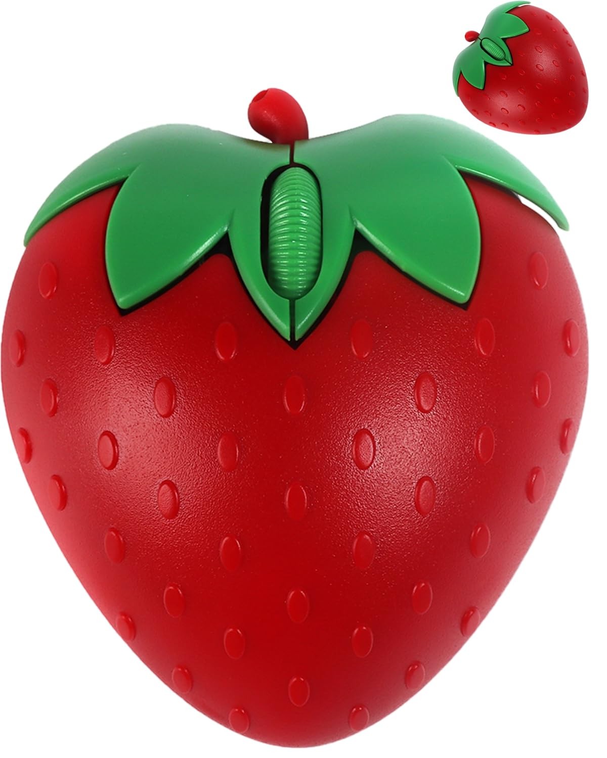 Wireless Bluetooth Strawberry Mouse Cute Silent Portable USB Optical Red PC