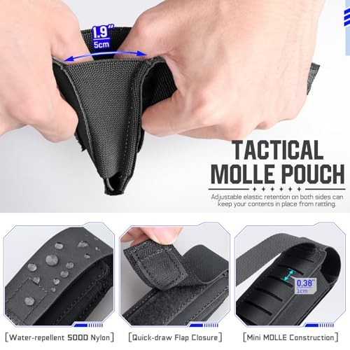 OC Pepper Spray Holster Pouch, Small MOLLE Flashlight Holder Tactical Black