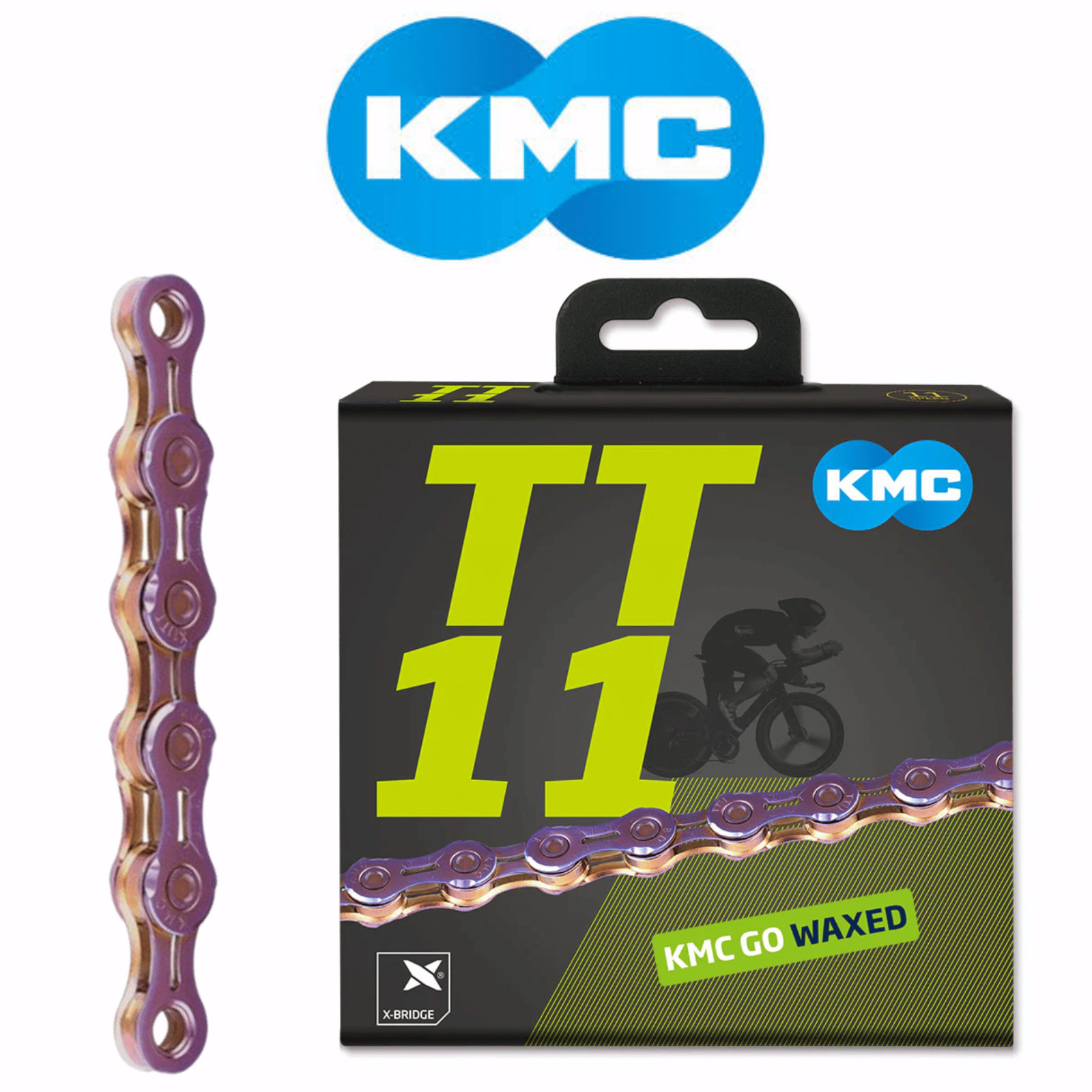 KMC TT11 11 Speed Waxed Mountain Road Bike Chain fit SRAM Shimano 118 Links