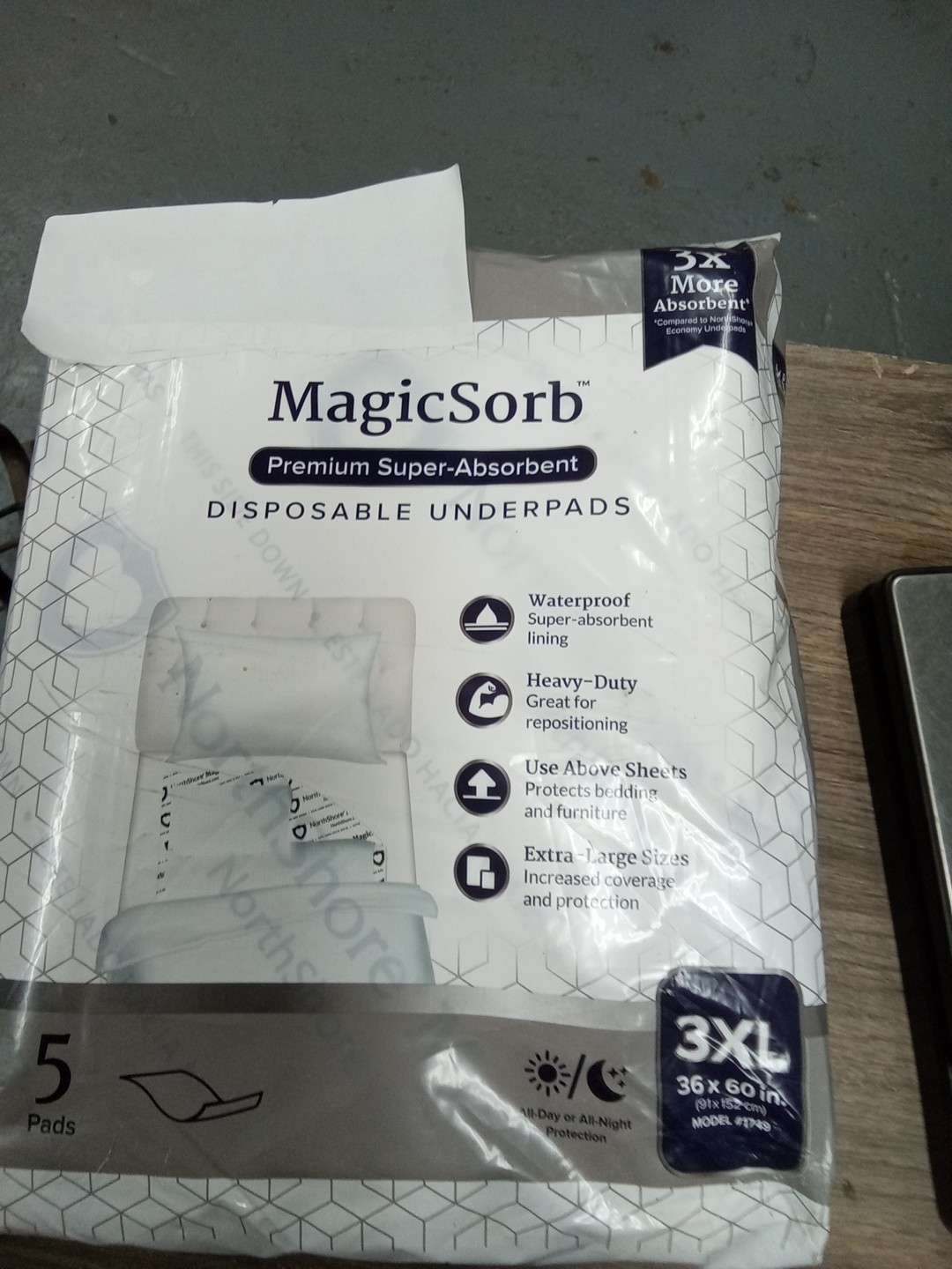 Unbranded Magic Sorb Disposal Underpads 36x60 5 Ct 406 Dt