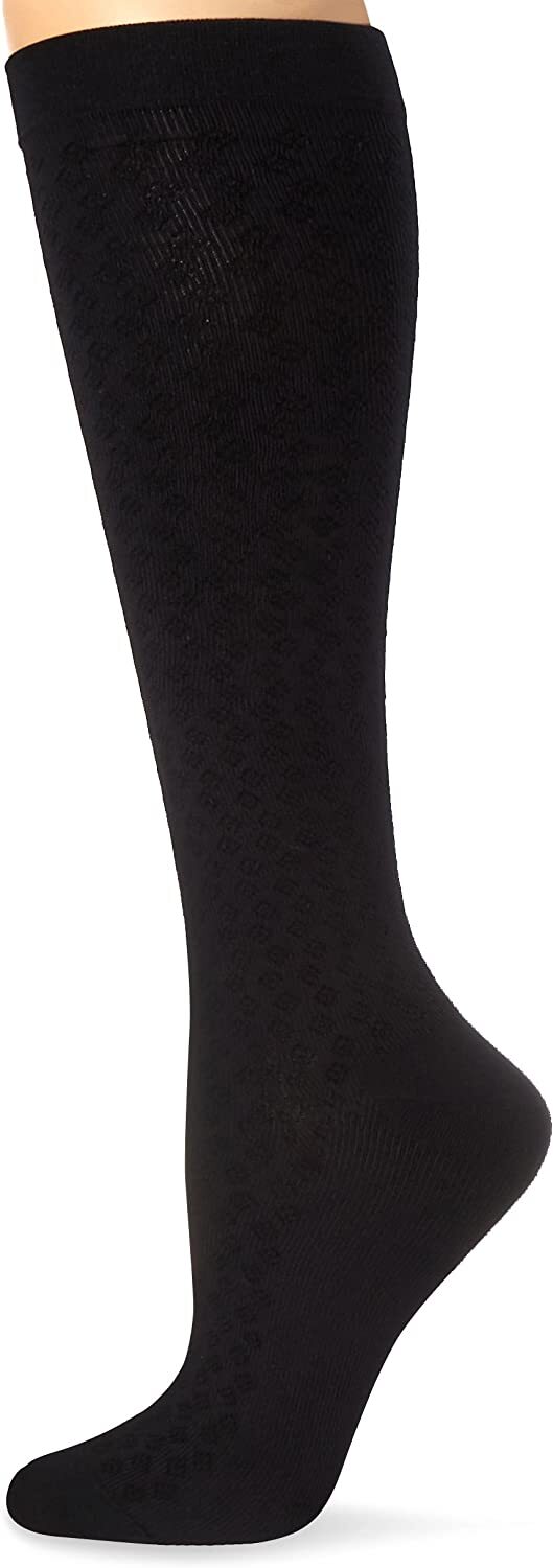 Activa Sheer Therapy (Diamond Pattern) Dress Socks 15-20 (Black) Medium