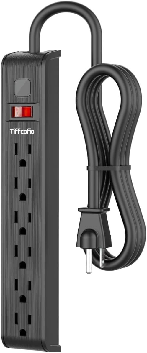 Regleta de 1,8 m con protección contra sobretensiones: Cable de extensión con 6